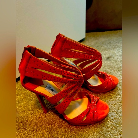 Jimmy choo coral with Swarovski crystal worn twice. very comfortable. No box - Picture 2 of 4